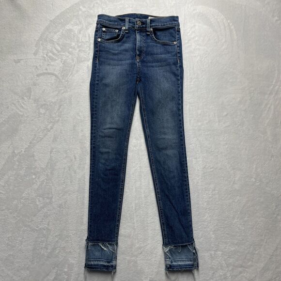 rag & bone Denim - Rag & Bone 10 Inch Ankle Skinny Women’s Sz‎ 24 Raw Hem Medium Wash Side Split